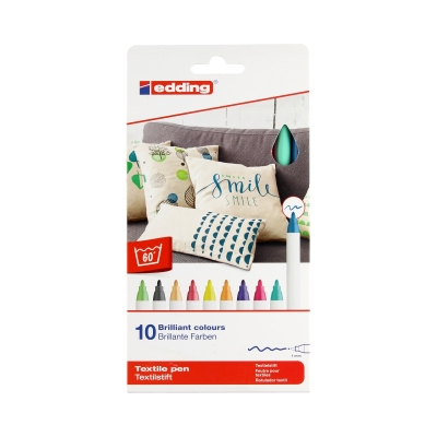 Markery do tkanin 1.00mm 10kol Fun Colours Edding 4600