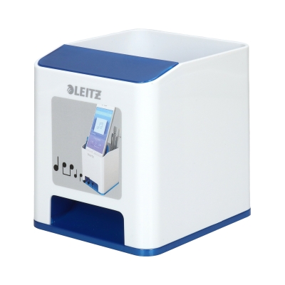 Kubek na długopisy niebieski - wzmacniacz dzwięku Wow