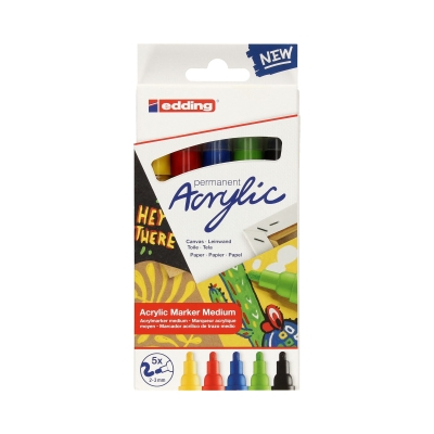 Markery akrylowe 2-3mm Basic 5kol. Edding 5100/5S
