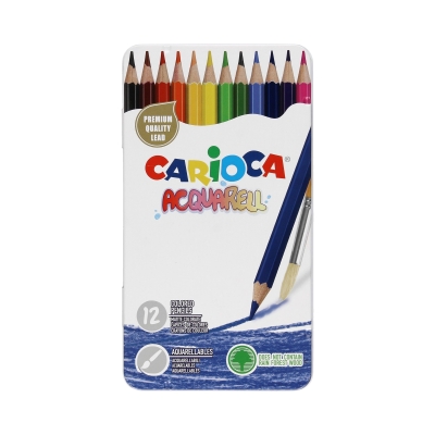 Kredki akwarelowe 12kol opakowanie metalowe Acquarell Carioca