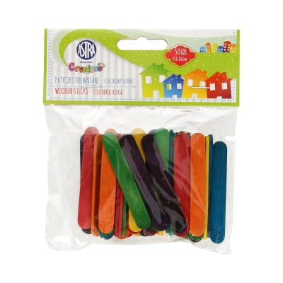 Patyczki kolorowe krótkie Kolorowy Domek - 50szt.