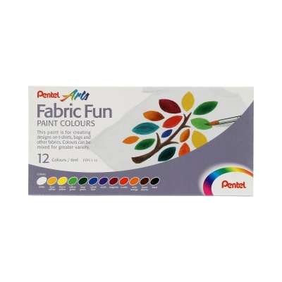 Farby do tkanin 12kol Pentel