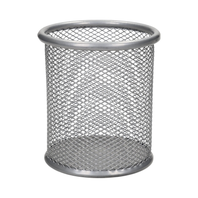 Przybornik na długopisy metalowy srebrny MemoBe MP005