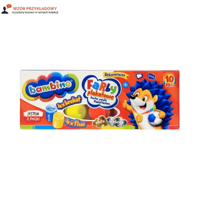 Farba plakatowa 10kol 20ml Bambino