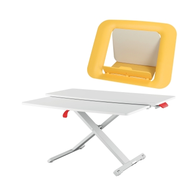 Stanowisko pracy wysuwana klawiatura + podstawa pod laptop żółta Ergo Cosy Leitz
