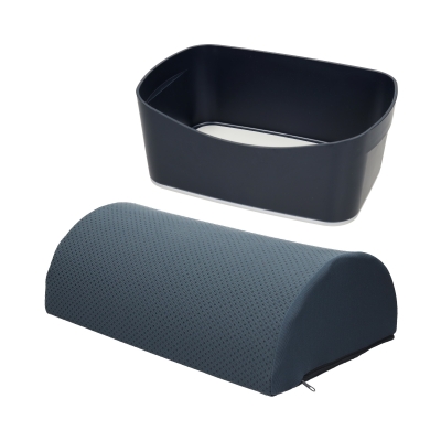 Podnóżek szary + pojemnik MyBox szary Ergo Cosy Leitz