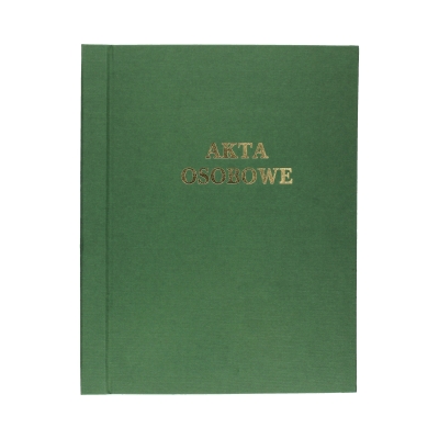 Teczka akta osobowe oklejana zielona niezadrukowana ABCDE