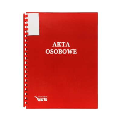 Teczka akta osobowe binda zewnętrzna czerwona niezadrukowana ABCDE