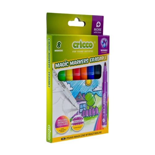 Flamastry 7+1 wymazywalne Cricco
