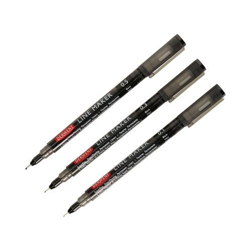 Cienkopis czarny 3szt. Derwent Line Maker 2305560