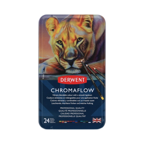 Kredki ołówkowe 25kol metalowe pudełko Derwent Chromaflow 2305857