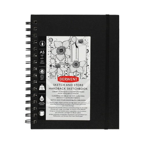 Szkicownik A5/56 na spirali Derwent Sketch&Store 2102179