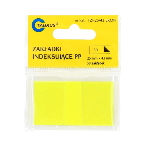 Zakładki indeksujące 25x43/50 żółte Ekon Taurus