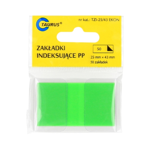 Zakładki indeksujące 25x43/50 zielone Ekon Taurus