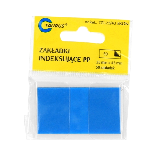 Zakładki indeksujące 25x43/50 niebieskie Ekon Taurus