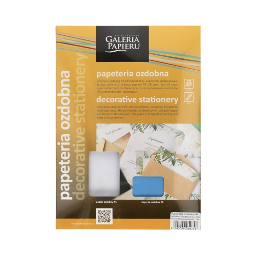 Papeteria A4 Fiori blue/20 DL/10 gładkie ciemnoniebieskie