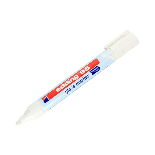Marker do tablic szklanych 1.5-3.0mm biały Edding 95