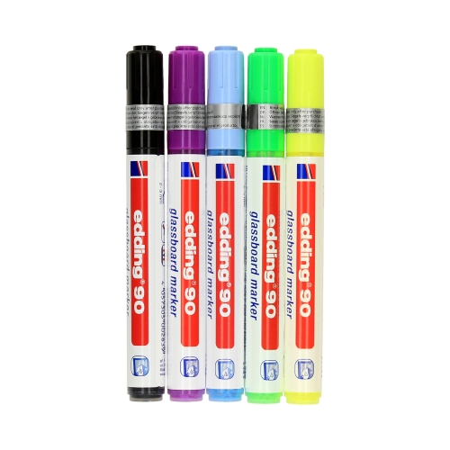 Marker do tablic szklanych 2.0-3.0mm 5kol Edding 90