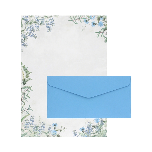 Papeteria A4 Fiori blue/20 DL/10 gładkie ciemnoniebieskie