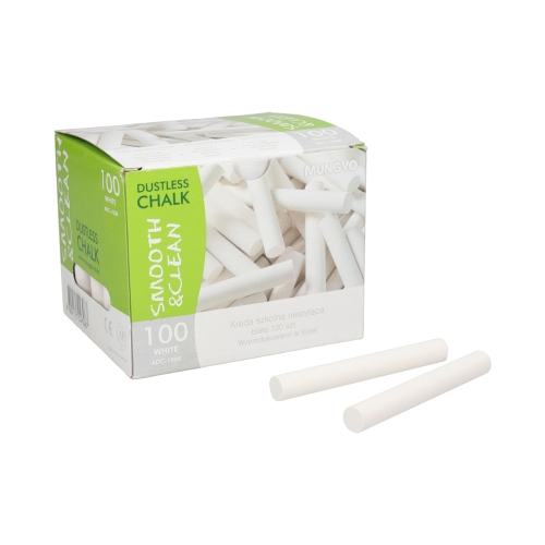Kreda biała szkolna niepyląca - 100szt. Mungyo