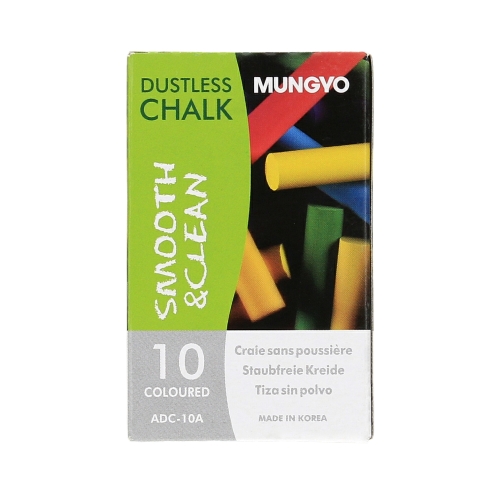 Kreda kolorowa szkolna niepyląca - 10szt. Mungyo