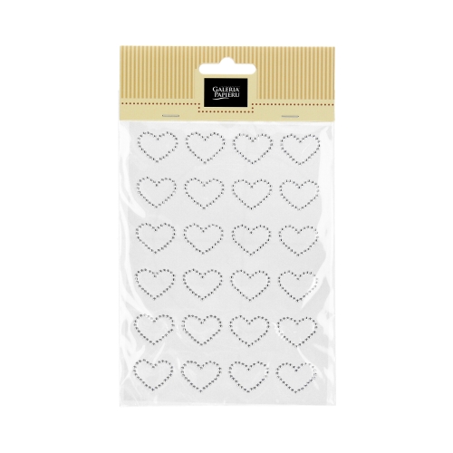 Kryształki samoprzylepne srebrne Serca (24)