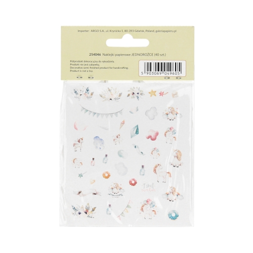 Naklejki ozdobne papierowe Jednorożce (40)