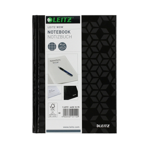 Brulion A5/80 kratka czarny WOW Leitz