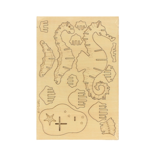 Puzzle 3D drewniane Konik Morski Kikkerland GG110