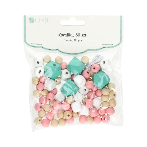 Koraliki drewniane kolorowe Pastelowe (80)