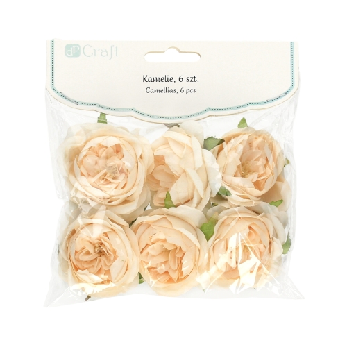 Główki kwiatowe kamelia 5cm kremowy (6)