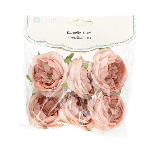 Główki kwiatowe kamelia 5cm jasny róż (6)