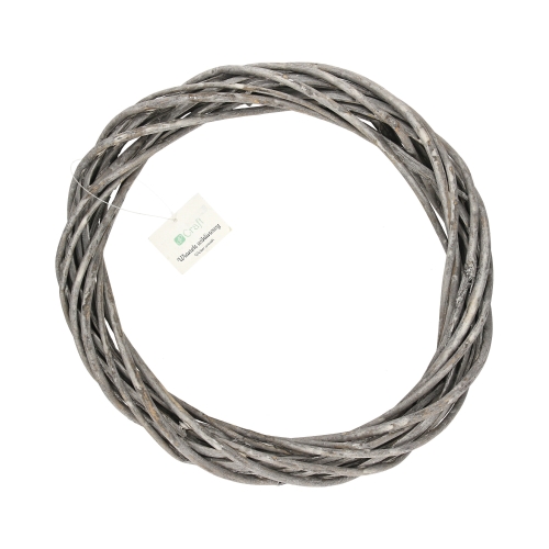 Wianek wiklinowy 25cm szary