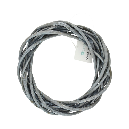 Wianek wiklinowy 15cm szary