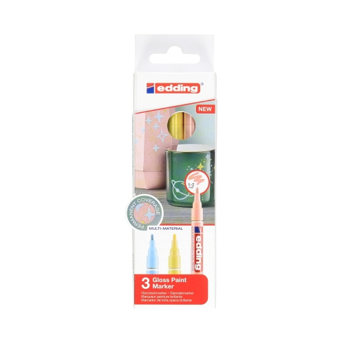 Marker olejowy 1.0-2.0mm 3kol. mix pastel Edding 751