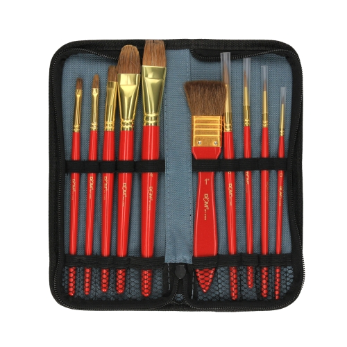 Komplet pędzli do akwareli - 10szt. w etui CWR