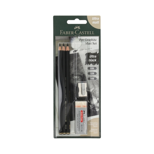Ołówek Pitt Graphite Matt Set - 3szt. + gumka + temperówka Faber-Castell 115297