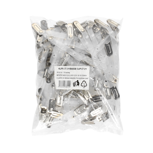 Klipsy do identyfikatorów  - 100 szt. CT211