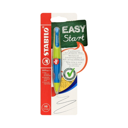 Ołówek automatyczny do nauki pisania 1.4mm HB dla praworęcznych niebiesko-zielony Easy Start Stabilo