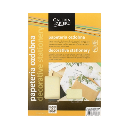 Papeteria DL kremowa Millenium 10szt. + papier A4 Liana 20ark.