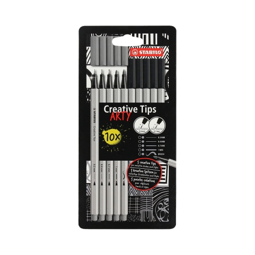 Cienkopisy i flamastry 10szt. Stabilo Arty Creative Tips 89/10-1-20