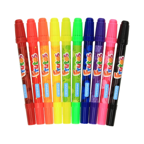 Flamastry zapachowe dwustronne 10kol stempelki Astra Frutos 314024003