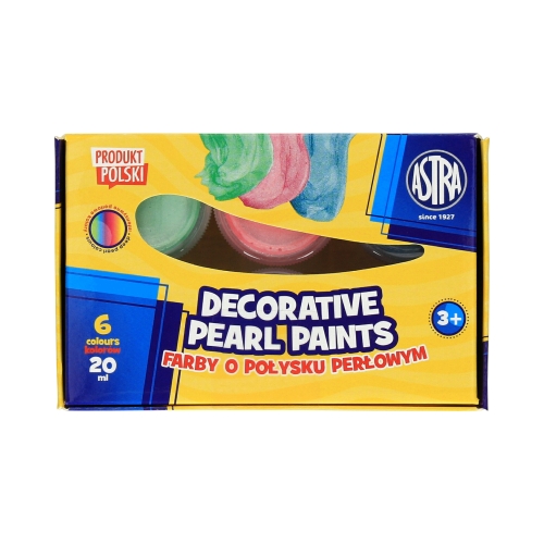 Farby dekoracyjne 6kol 20ml perłowe Astra 301124005