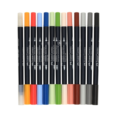 Flamastry dwustronne 12kol Goldfaber Faber-Castell 164712FC