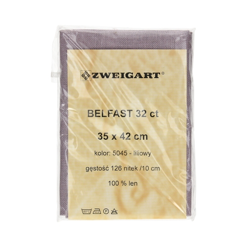 Kanwa lniana 35x42/32ct liliowa Belfast Zweigart 5045