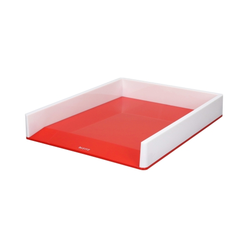 Półka na dokumenty A4 biało/czerwona WOW Leitz