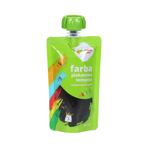 Farba tempera 100ml czarna saszetka Happy Color