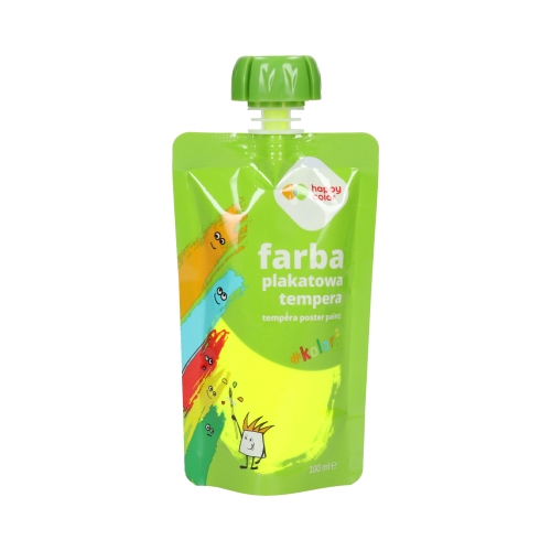 Farba tempera 100ml neon żółty saszetka Happy Color