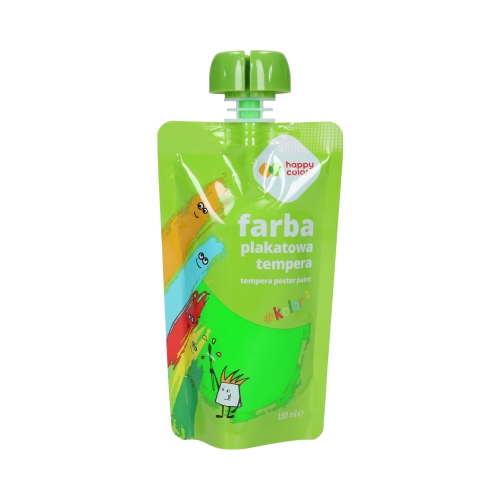 Farba tempera 100ml neon zielony saszetka Happy Color