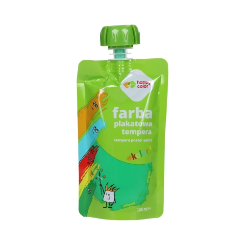 Farba tempera 100ml zielona saszetka Happy Color